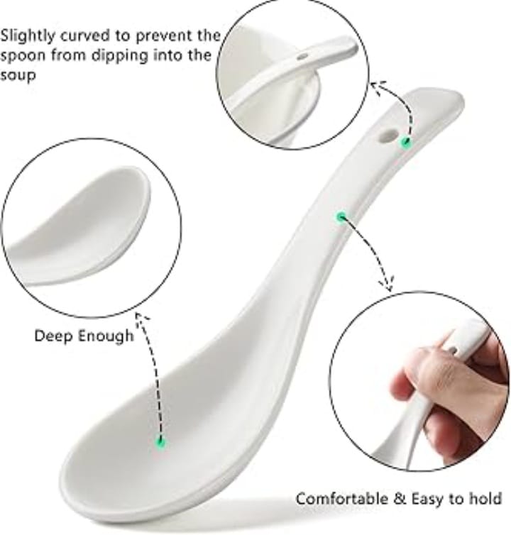 6 Pcs Ceramic Spoons Set