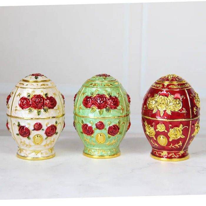 Elegant Rose Embossed Egg Shaped Toothpick Holder