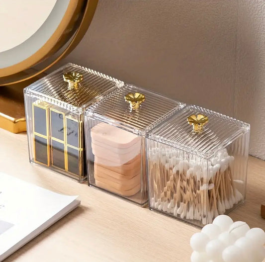 Acrylic Cotton Swab, Lipsticks & Multipurpose Holder
