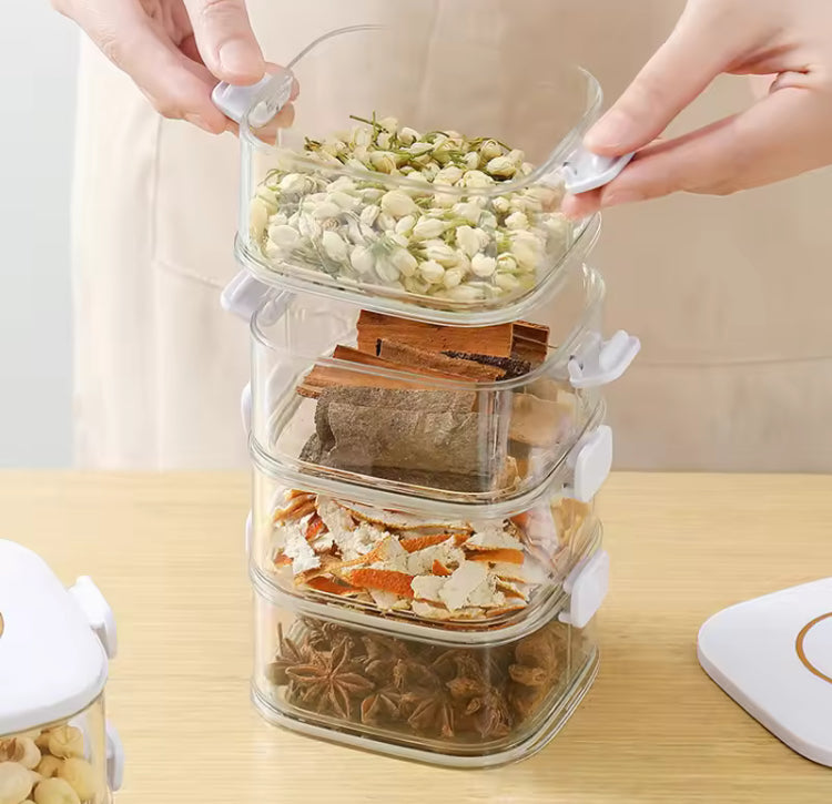 Stackable Airtight Spice Containers with Lid