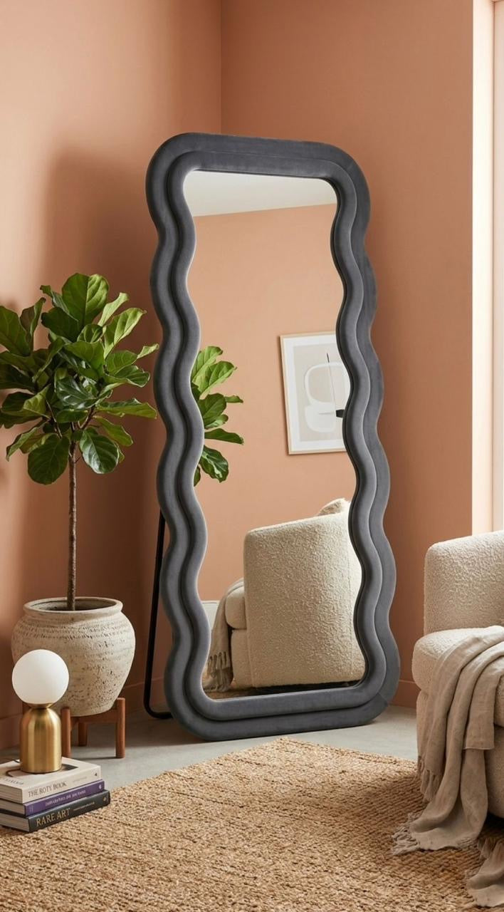 Wave Shaped Luxury Full Length Floor Standing Mirror