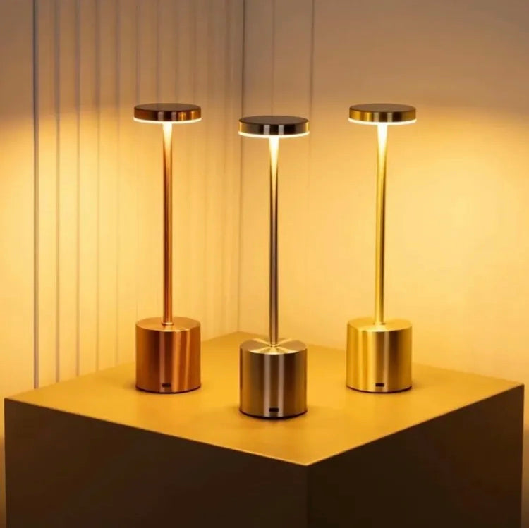 Modern Rechargeable Metal LED Touch Lamp with Three Modes of Light