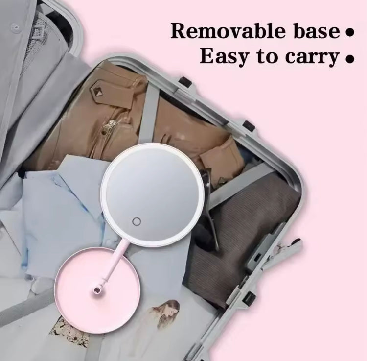 LED Makeup Mirror Rechargeable with Three Modes of Light & Storage Space
