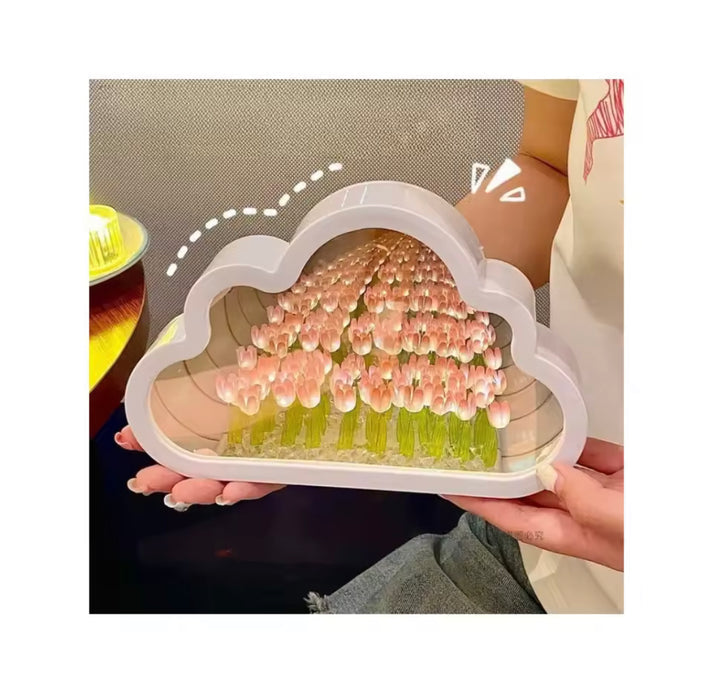 3D Cloud Shape Tulip Night Light LED Lamp