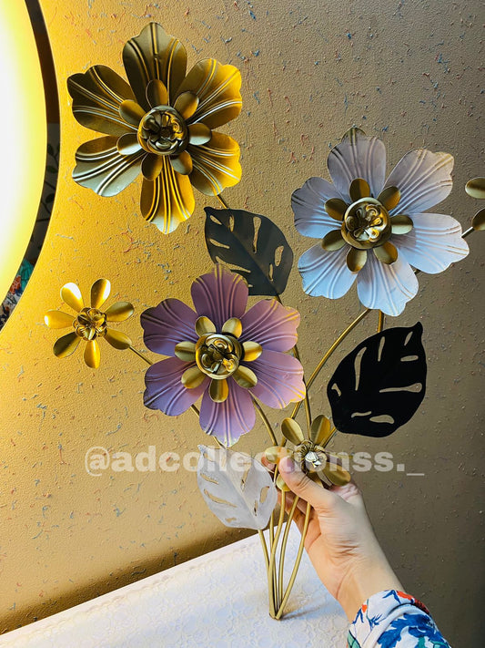 New Flower Golden Metal Wall Motif For Home Decoration Wall Decor