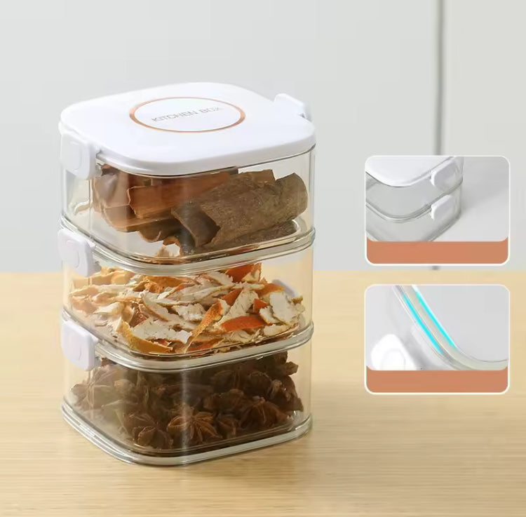 Stackable Airtight Spice Containers with Lid