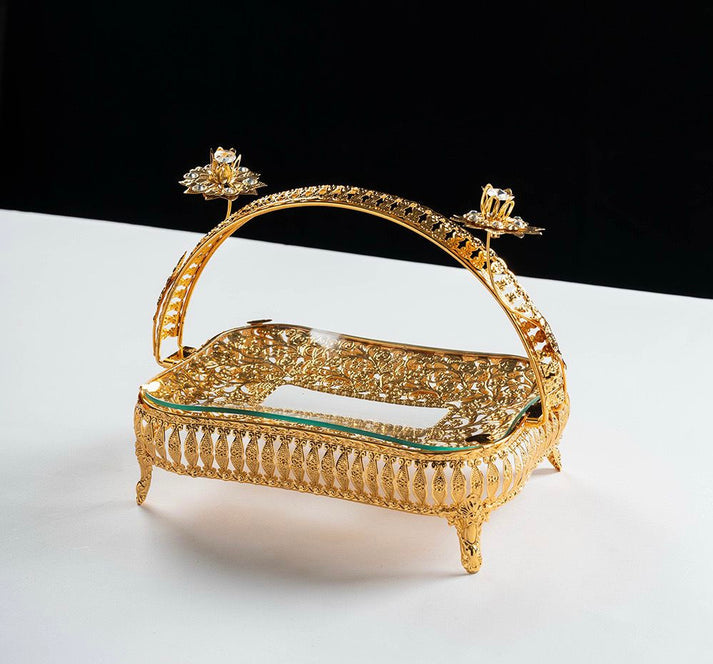 Gold Stylish Serving Tray with Handle