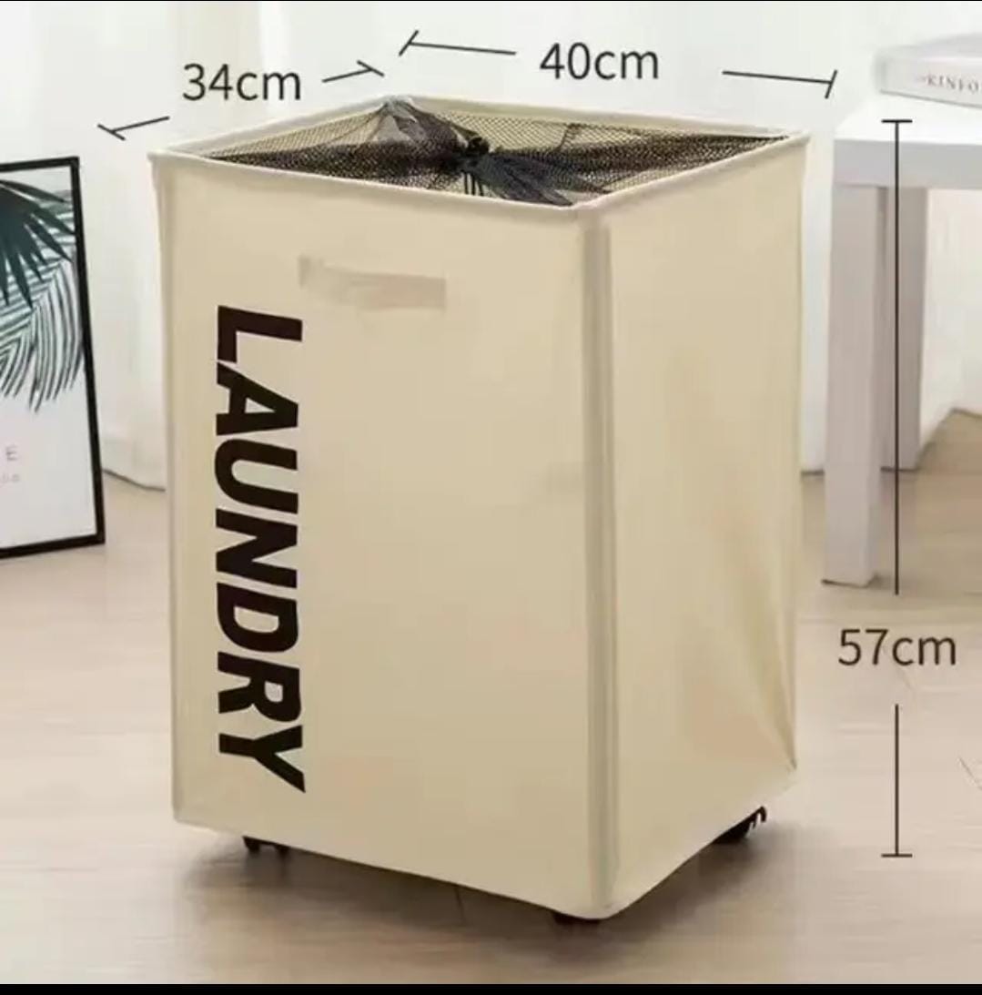 23 Inches Foldable Rolling Laundry Basket with Wheels