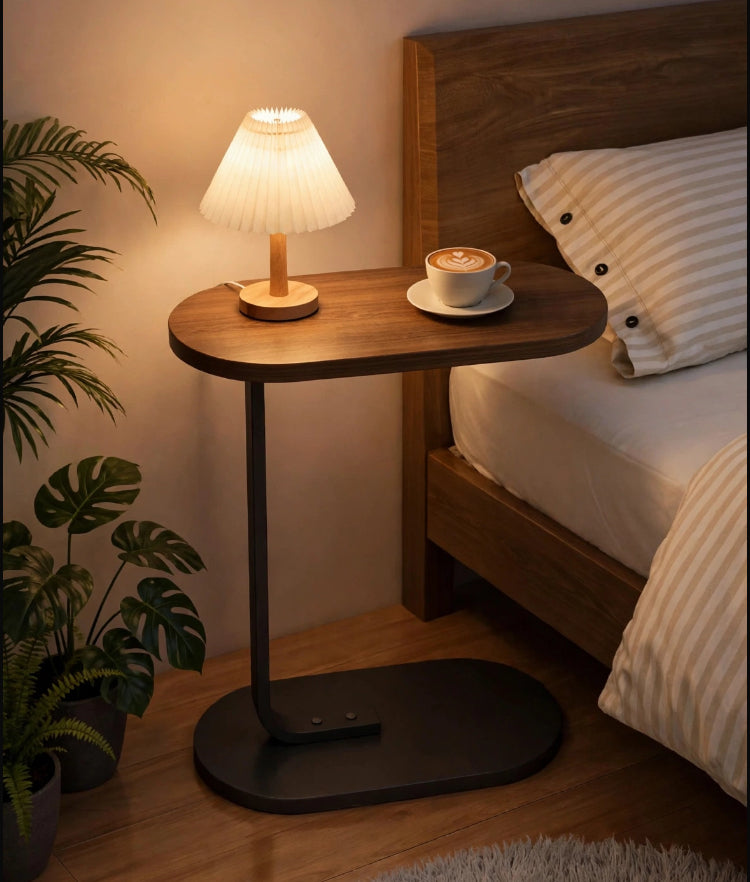 Portable Sofa/Bed Wooden Table with Metal Frame