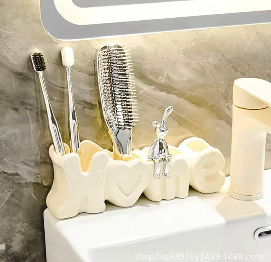 Ceramic Toothbrush & Toothpaste Holder