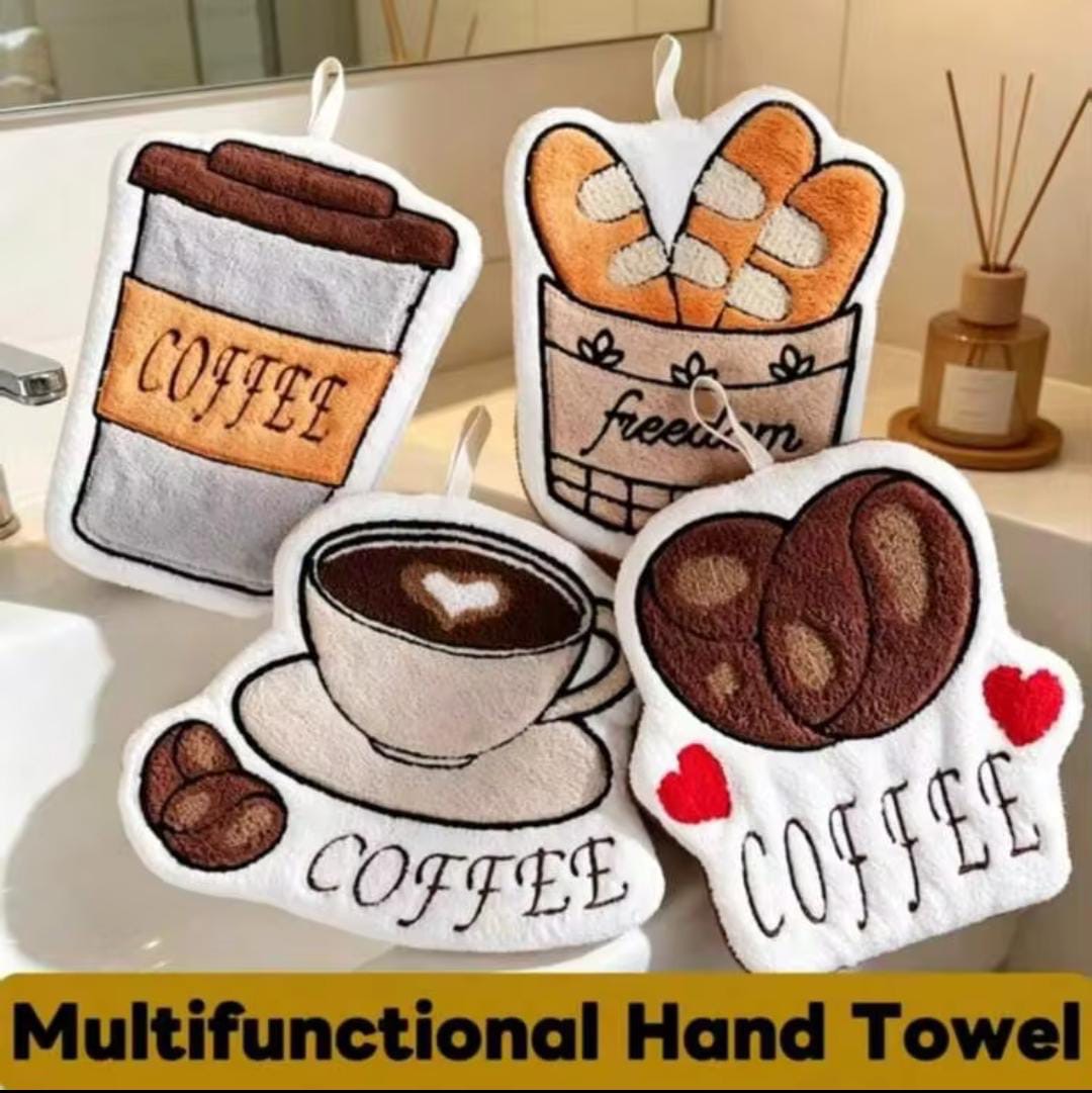 Cute Coffee Shape Microfiber Cleaning Towel