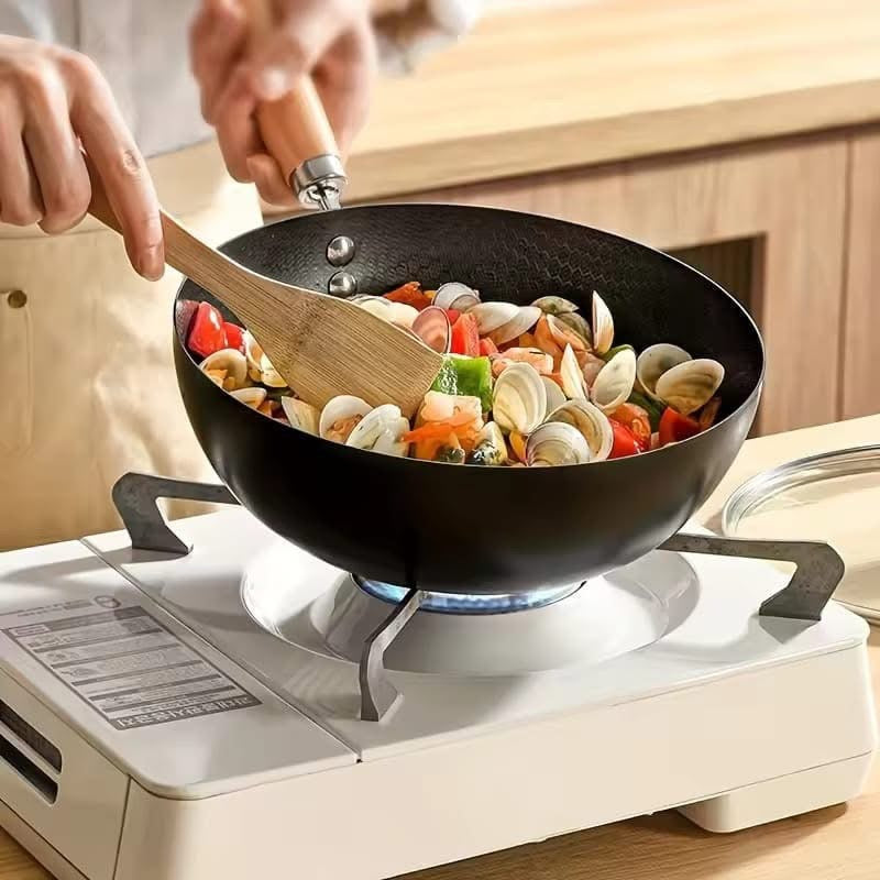 Non-Stick Wok Pan with Wooden Handle