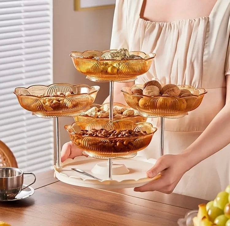 Luxury Five Heads Rotating Snack & Candy Serving Tray