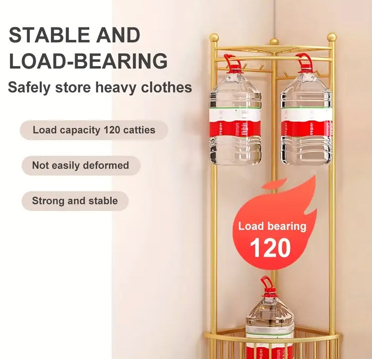 Modern Metal Corner Rack with Wheels