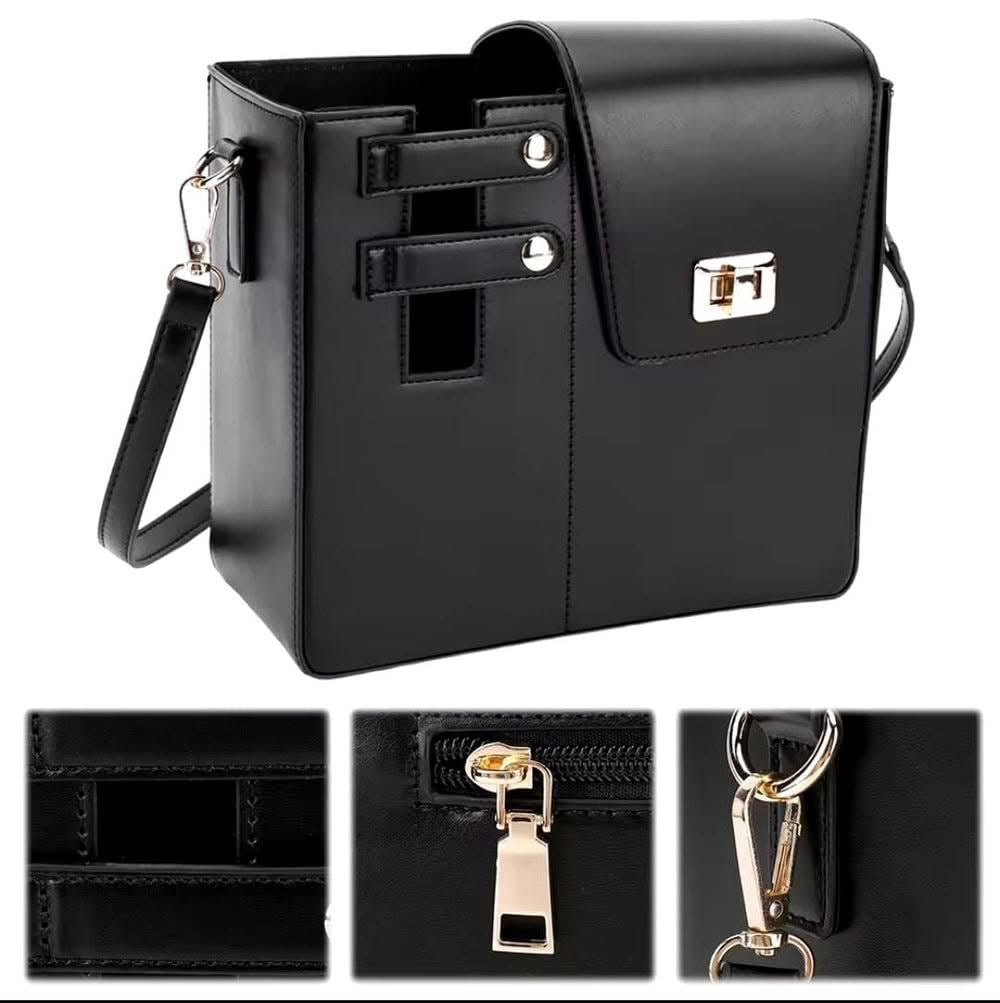 Leather Tumbler Mug Holder with Storage Bag