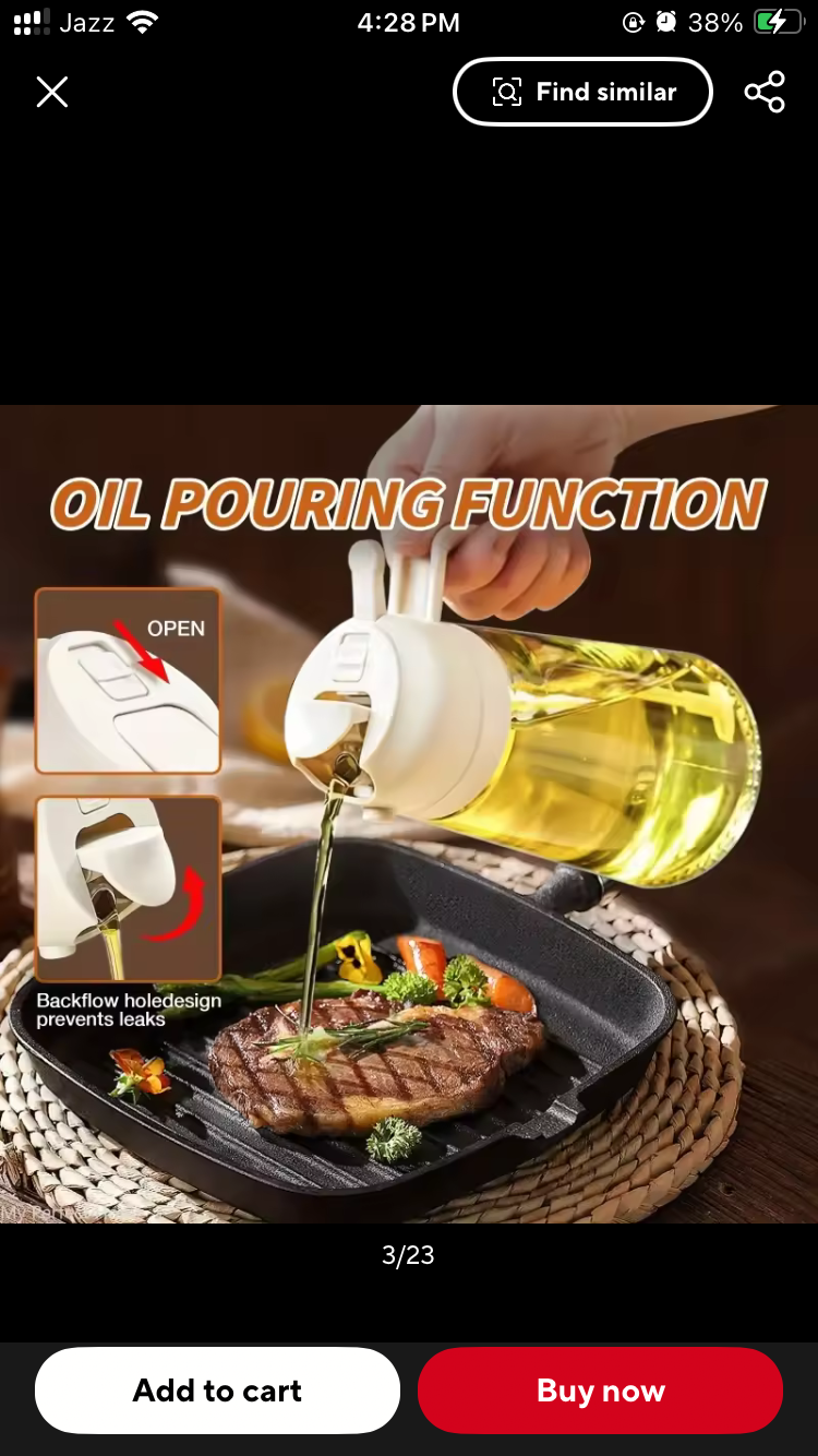 2 in 1 500ml Leakproof Oil Bottle