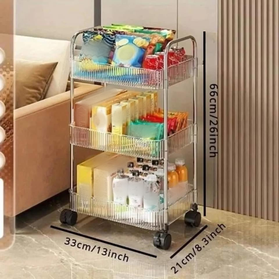 Acrylic Multipurpose Smart Trolley with Wheels