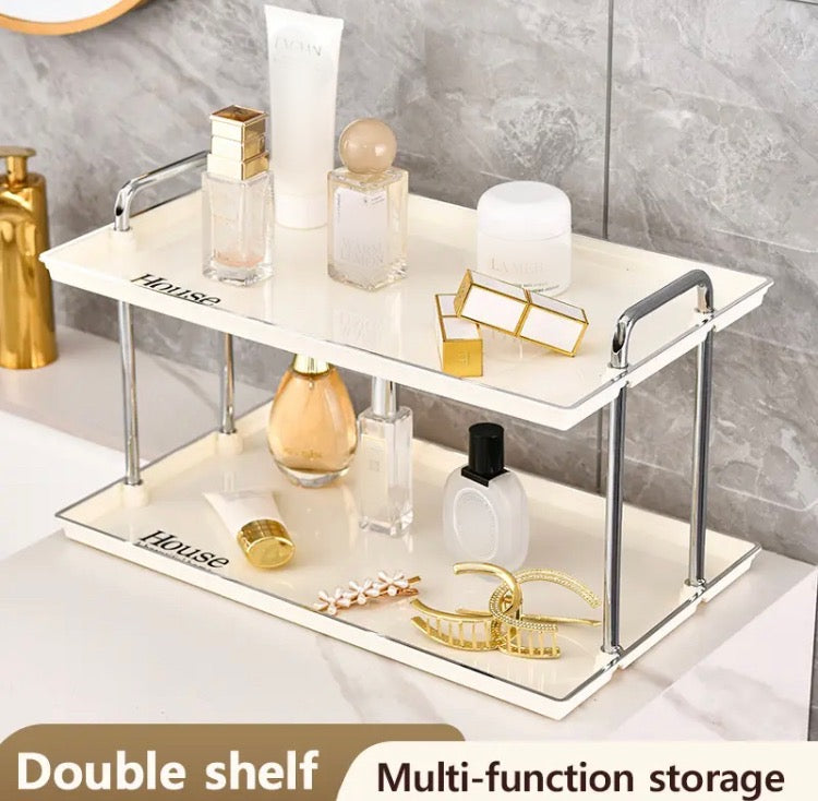 Double Layer Cosmetics Makeup Multifunctional Rack Organizer