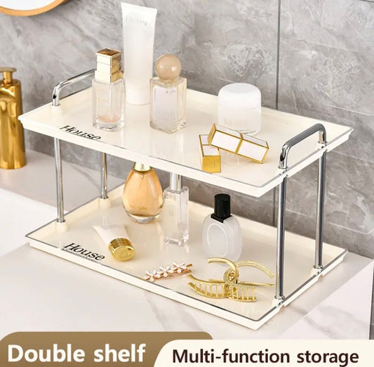 Double Layer Cosmetics Makeup Multifunctional Rack Organizer