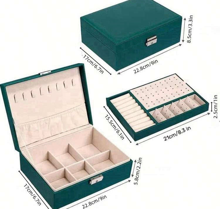 Double Layer Leather Large Capacity Jewellery Box