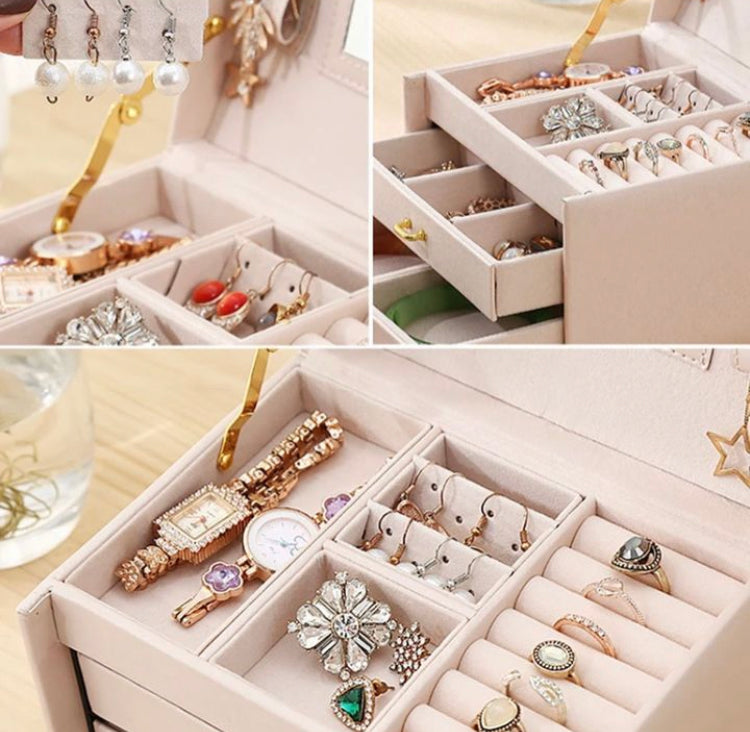 Leather 3 Layer Jewellery Organizer