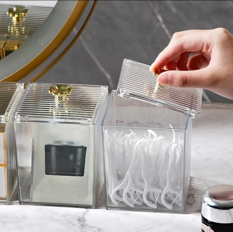 Acrylic Cotton Swab, Lipsticks & Multipurpose Holder