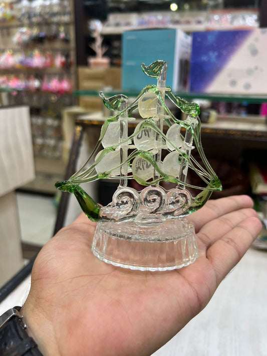 Crystal Ship Decoration Piece