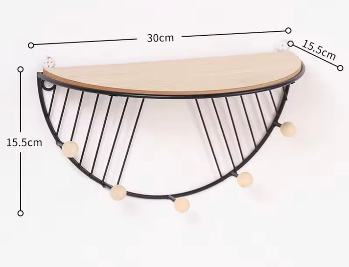Wall Mounted Multipurpose Storage Holder with Hooks