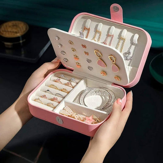 Double Layer Leather Jewellery Organizer