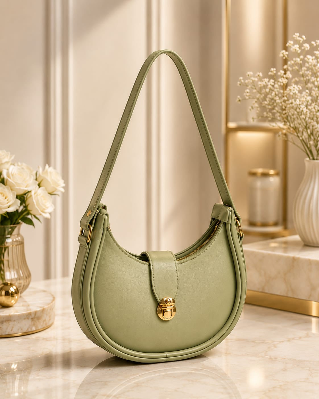 Elegant Leather Girls Shoulder Bag