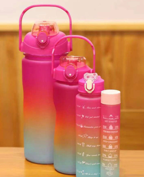 4 Pcs Gradient Colour Large Capacity Water Bottles Set