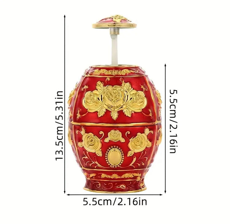 Elegant Rose Embossed Egg Shaped Toothpick Holder