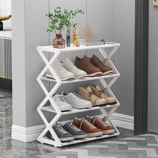 X-Shape Four Layers Shoes Rack