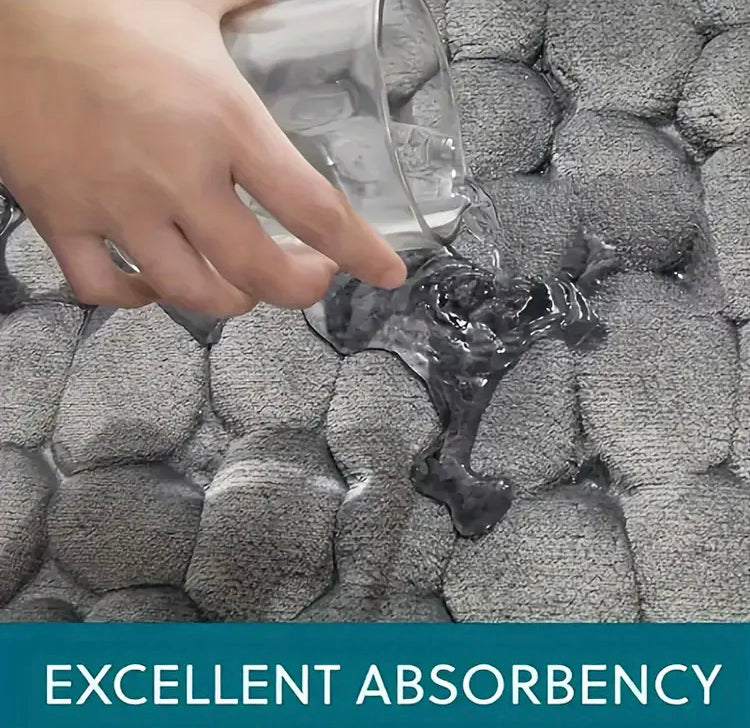 Anti-Slip Super Soft Geometric Stone Pattern Super Absorbent Matt