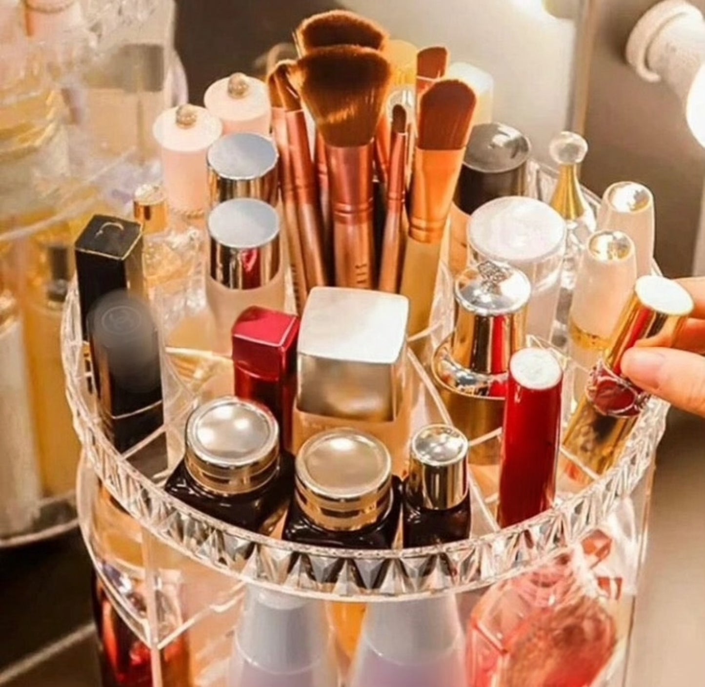 360 Rotating Acrylic Cosmetics Makeup Organizer (Box Packaging)