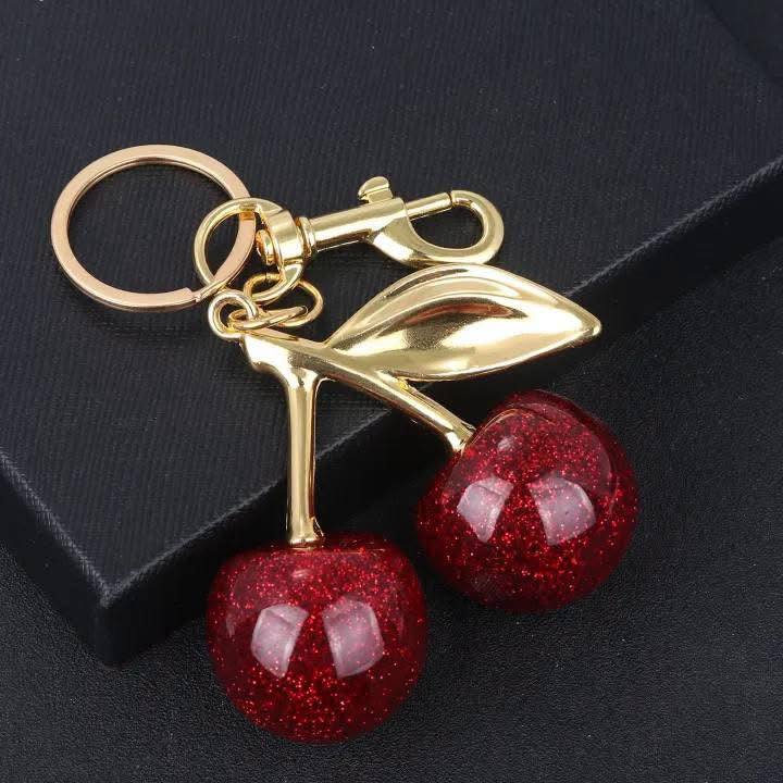 High Quality Trendy Cherry Keychain