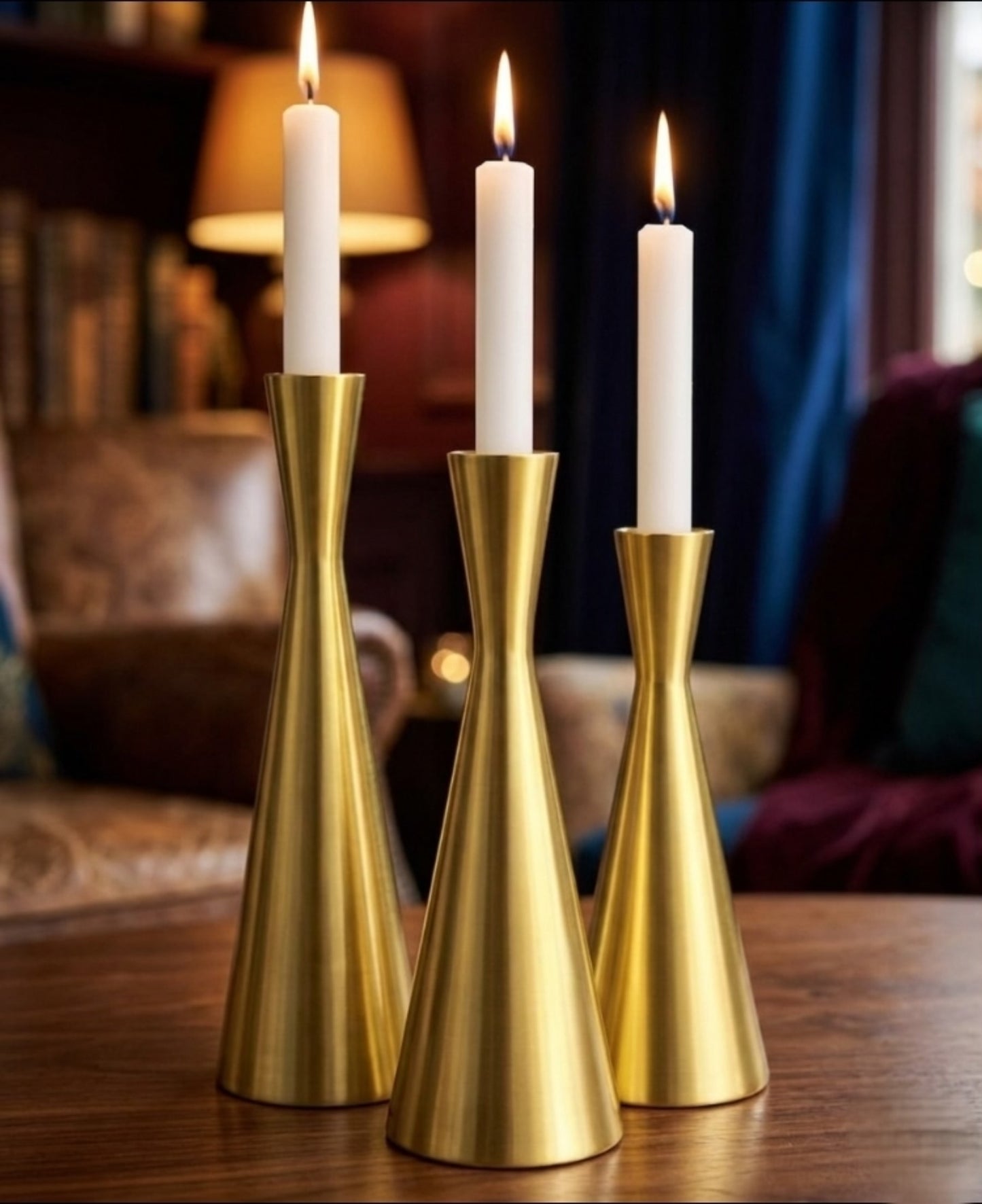 3pcs/Set Metal Antique Shade Candle Stand
