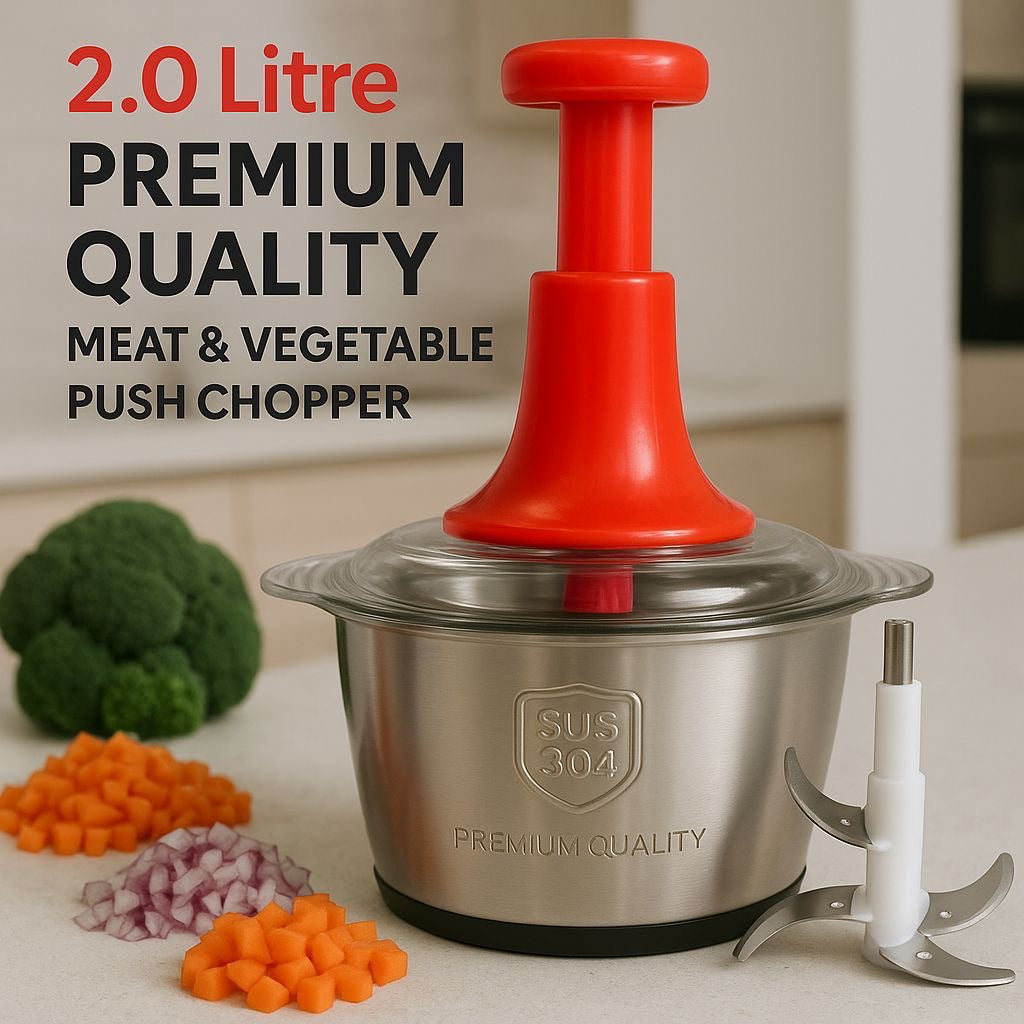 4 Blades Premium Quality Stainless Steel Meat & Vegetable Chopper