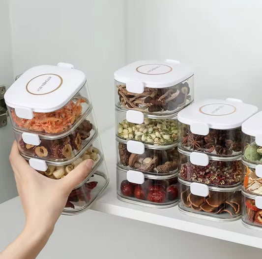 Stackable Airtight Spice Containers with Lid