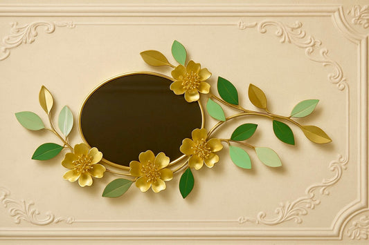 Big Metal Mirror Motif for Home Decor (Width 21 inches)