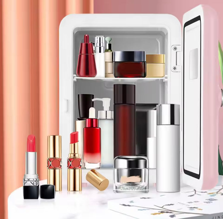 Mini Makeup Fridge Ac/Dc Cooler & Warmer for Beauty & Skincare with Led Mirror