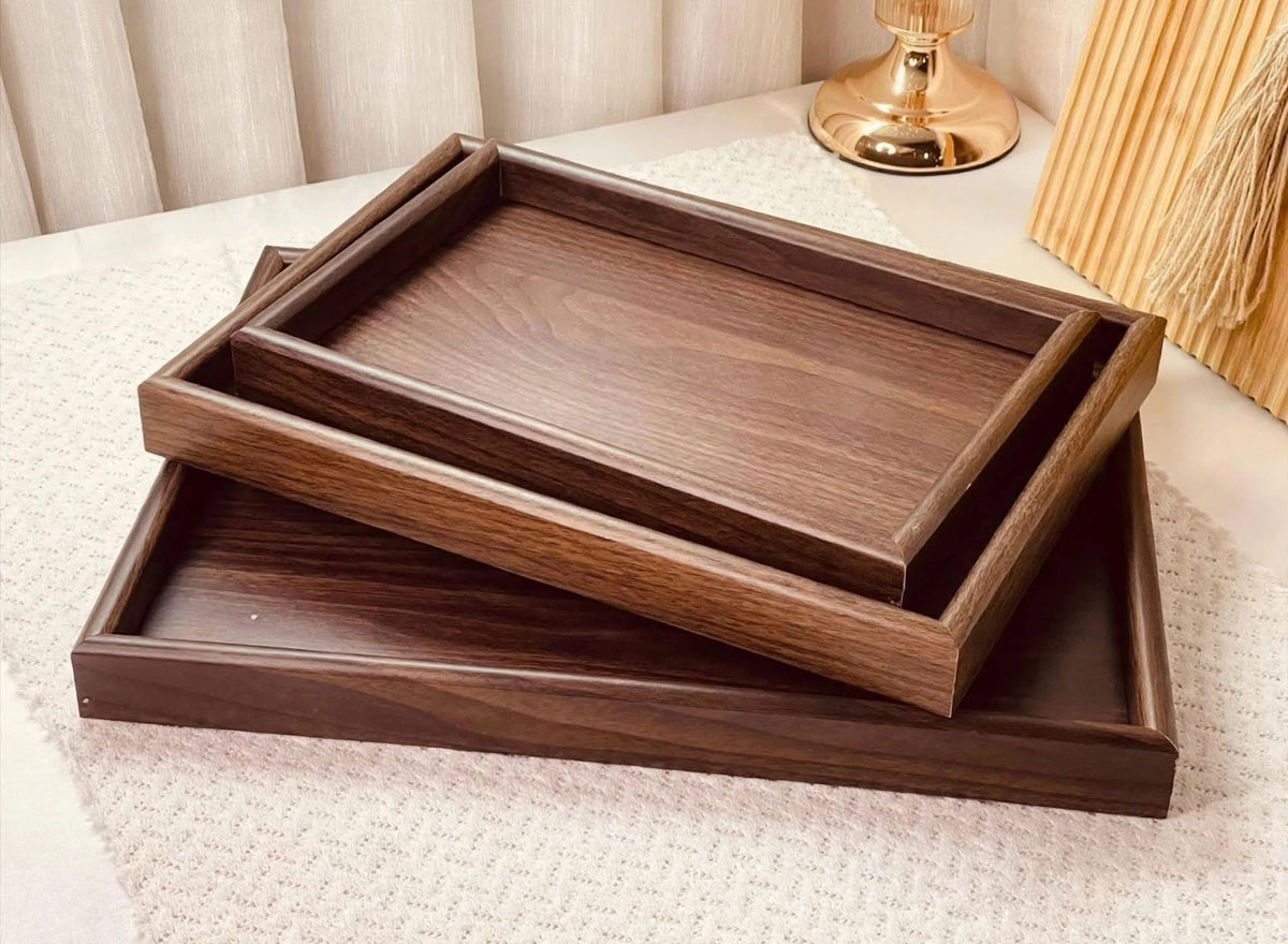 3 Pcs Premium Quality Wooden Trays Set