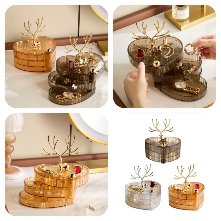 3 Layer Heart Shape Acrylic Jewellery Organizer