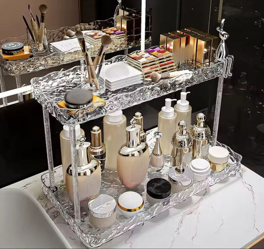 Double Layer Cosmetics Makeup Perfume Organizer Rack