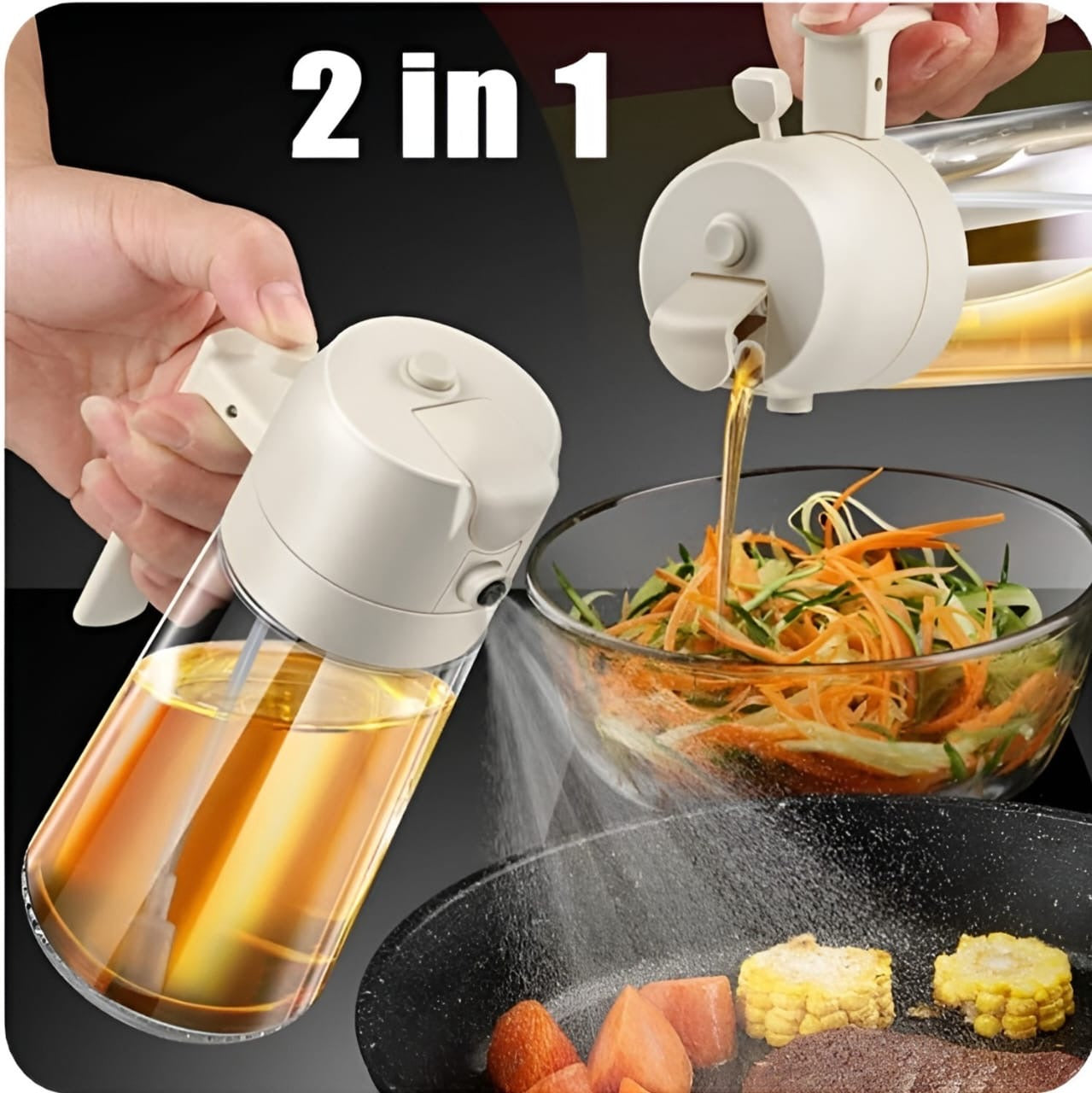 2 in 1 500ml Leakproof Oil Bottle
