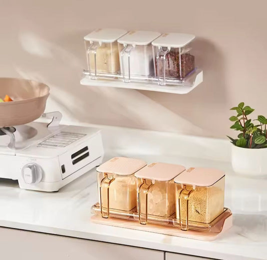 3 Pcs Set of Kitchen Spice Jars