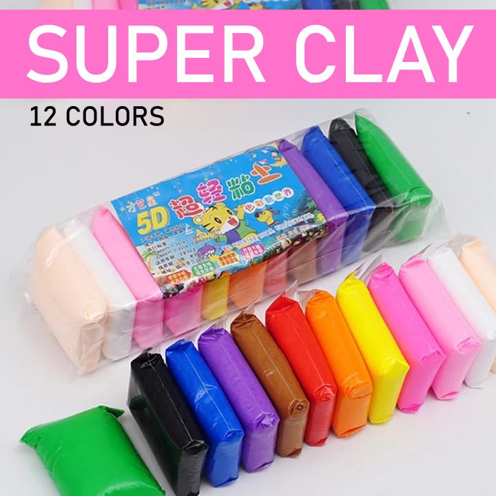 12 Colors Super Clay Art DIY Clay with Modelling Tools for Kids