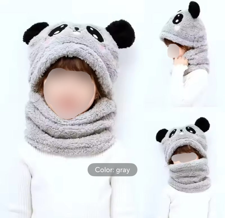 Warm Winter Panda Beanie Caps for Kids
