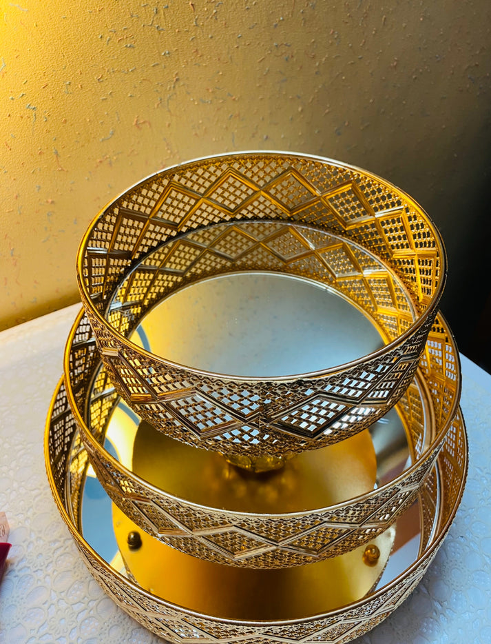 Gold Metal Mirror Tray for Vanity