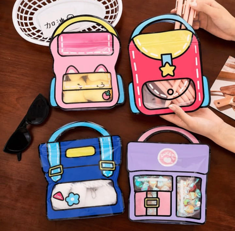 4 Pcs Fancy Zip Lock Bags